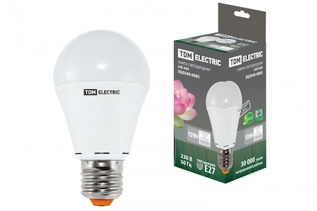 TDM ELECTRIC SQ0340-0085 Лампа светодиодная А60 - 12 Вт-220 В -4000 К–E27 TDM
